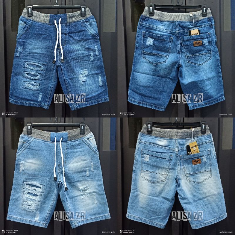 JEANS PENDEK PINGGANG KOLOR/RIP MOTIF ROBEK/RIPPEDJEANS TERLARIS TAHUN INI