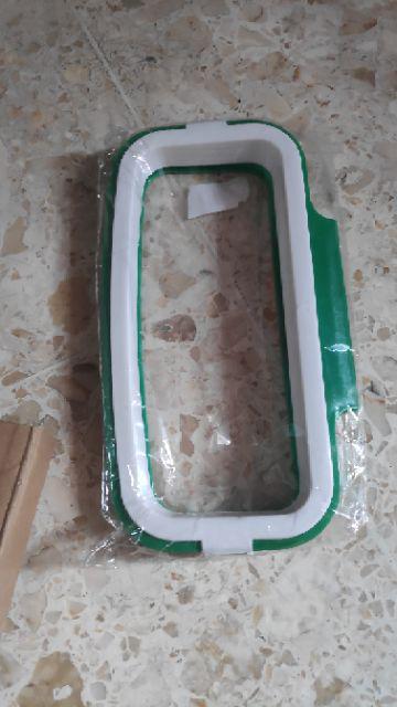 Rak Hanger Kantong Plastik Tempat Sampah - White/green