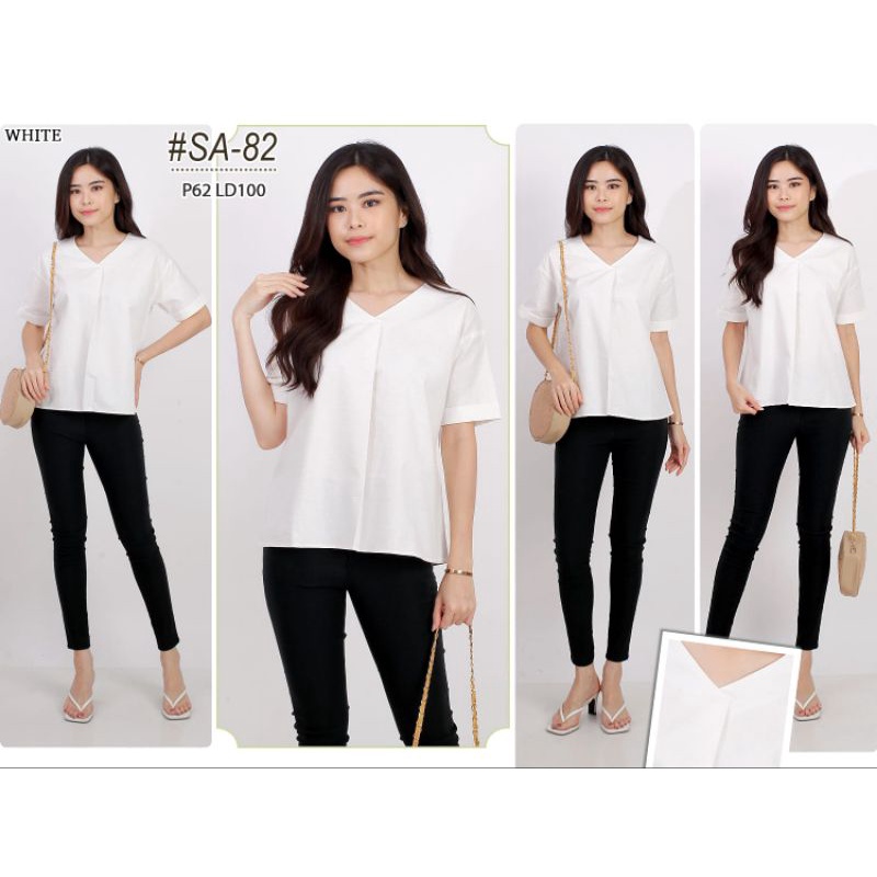 Blouse Wanita BV SA-82 / Atasan Wanita Polos/ Atasan Putih