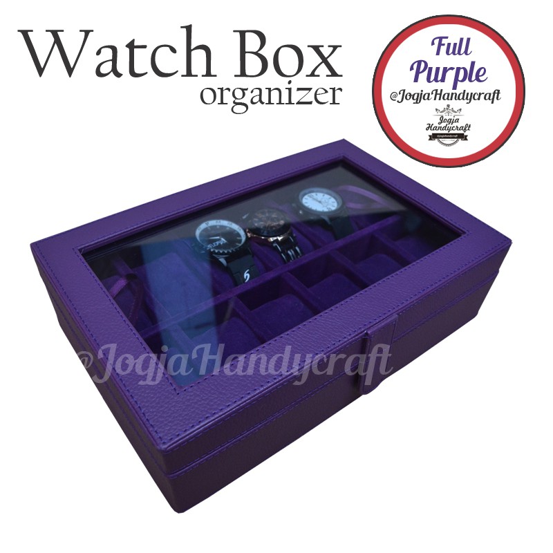 Kotak Jam Tangan Isi 12 | Box Jam Tangan - Ungu