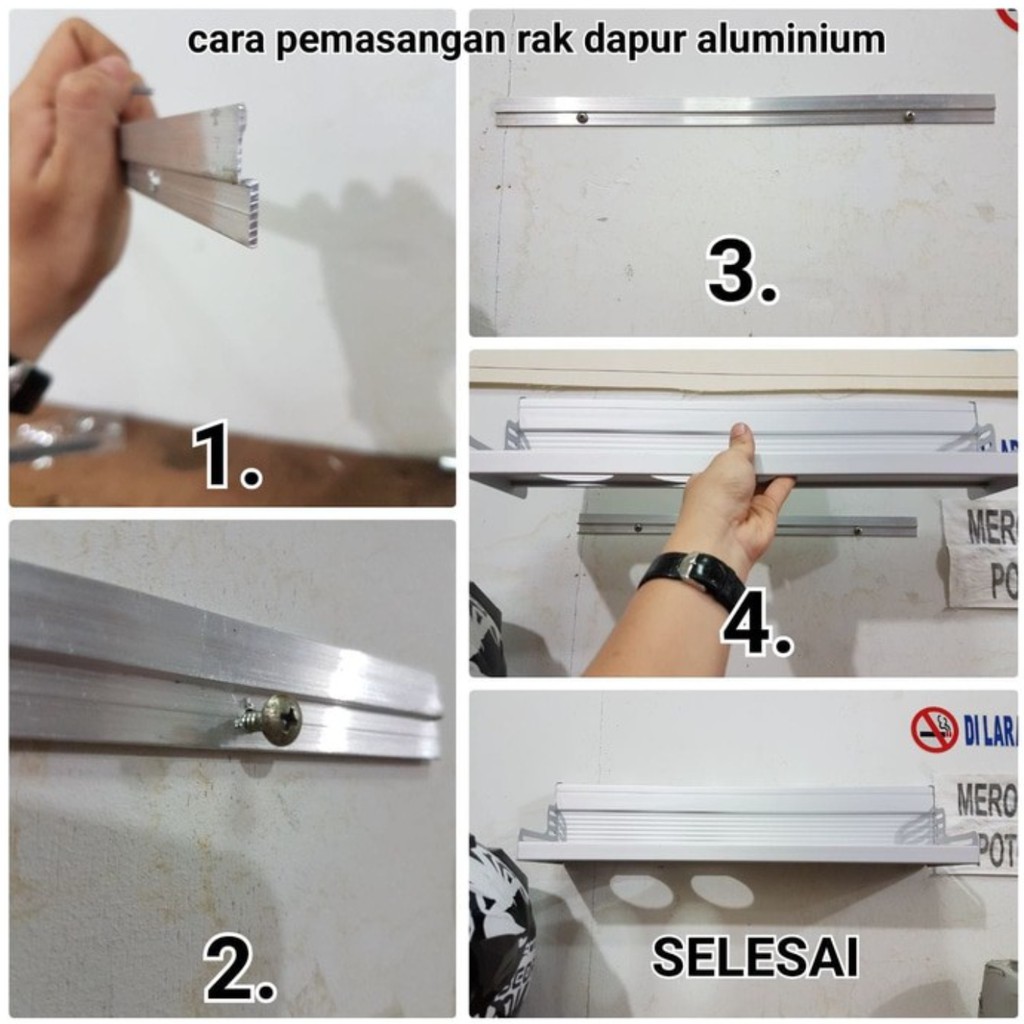 SHENAR, RAK DINDING DAPUR ALUMINIUM / RAK GANTUNG TEMPAT BUMBU / RAK DINDING DAPUR SERBAGUNA