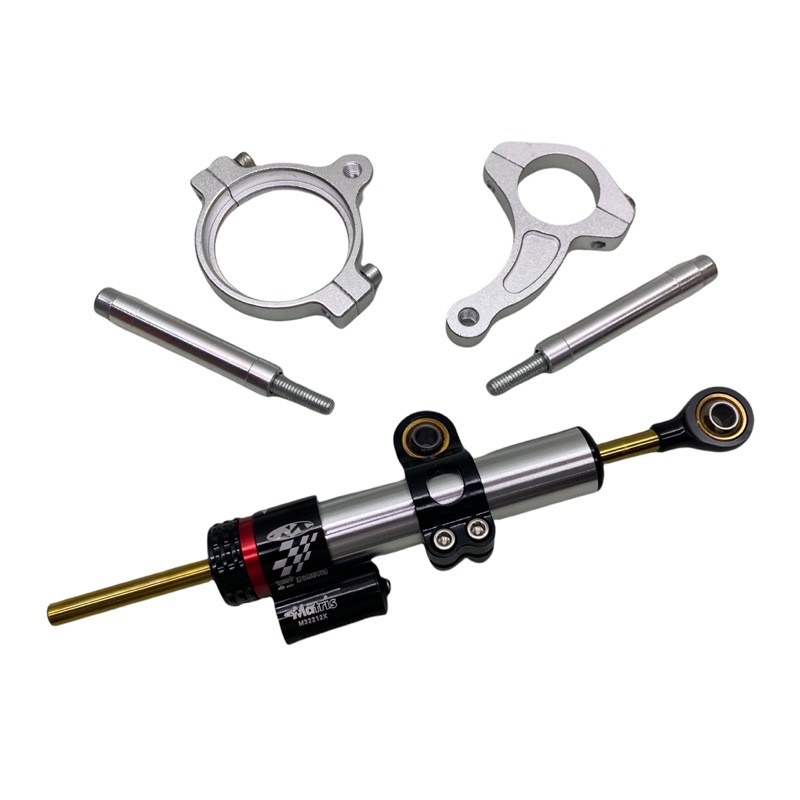 PAKET Stabiliser Stang Steering Dumper Tengah Pendek PLUS BREKET Ninja150R Matis Silver Carbon Ohlin5 Laser Magnesium FOURSIX_46