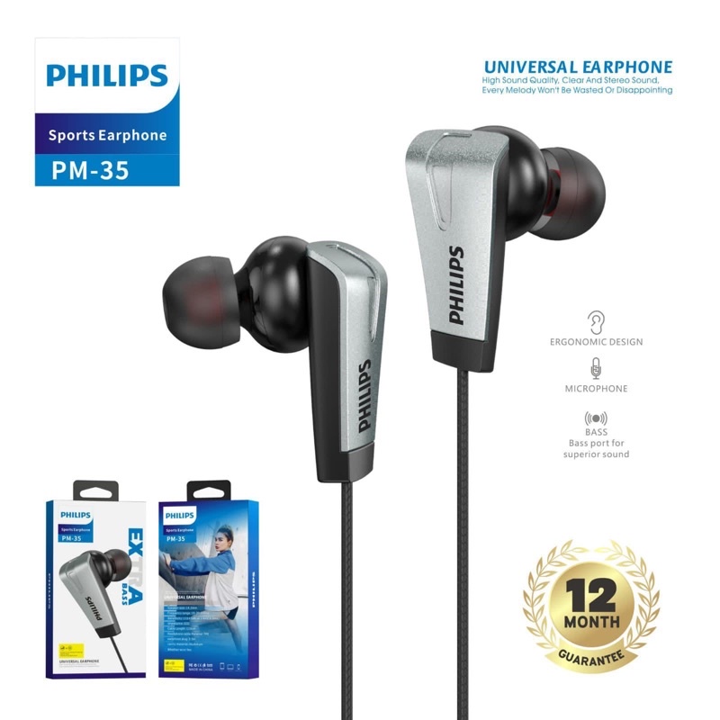 Handsfree Headset Earphone Philips Pm-35