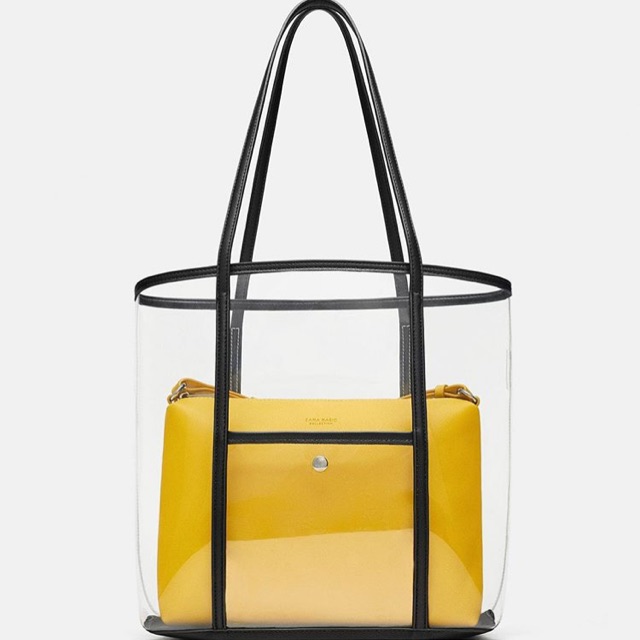 clear tote bag zara
