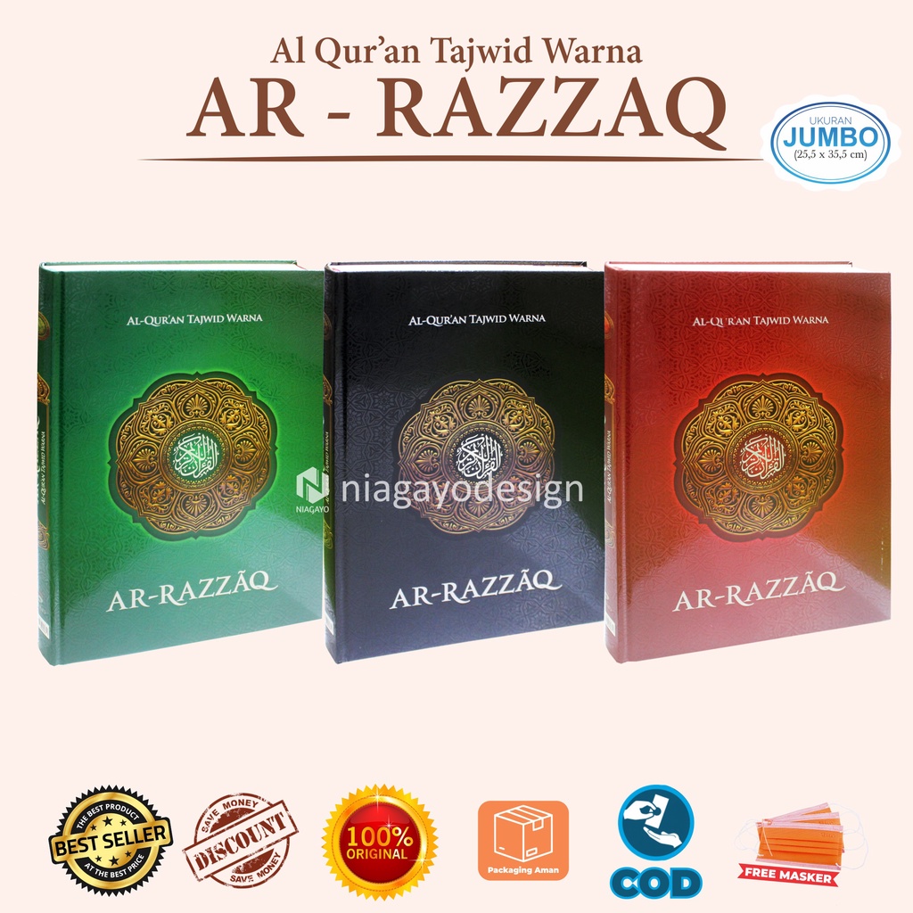 Al Quran Besar AR RAZZAQ  Alquran Tajwid Warna Quran Ukuran Jumbo