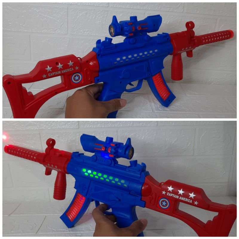Mainan tembakan civil war gun laser - mainan senapan kapten amerika