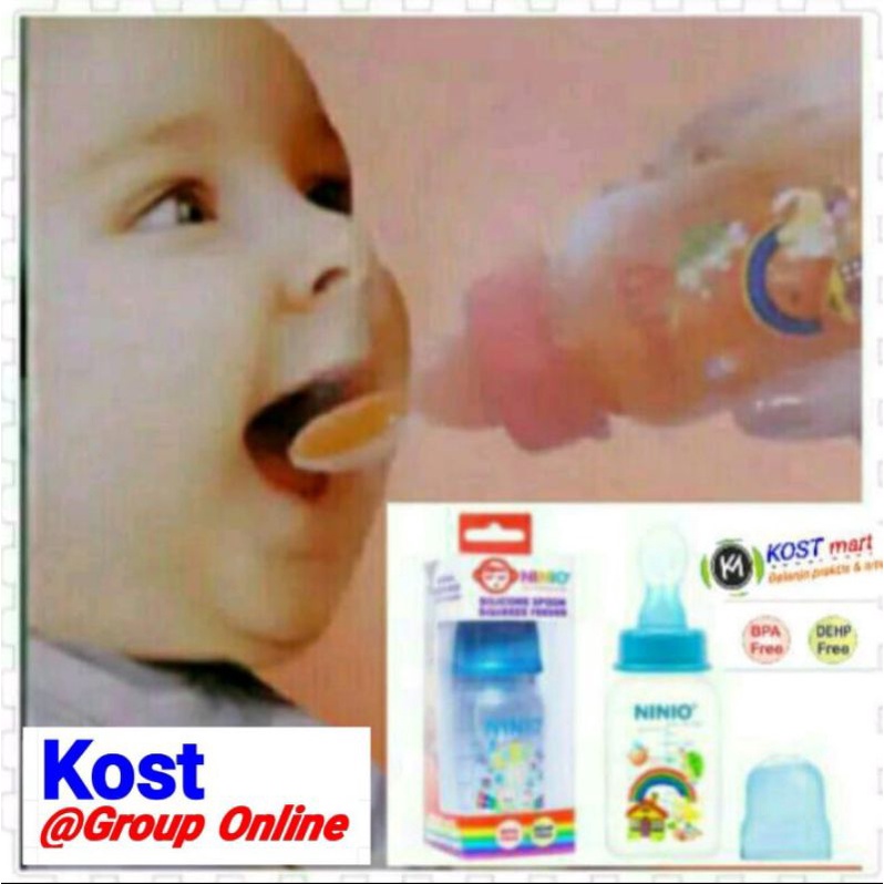NINIO BOTOL SENDOK SILIKON 2 IN 1/SENDOK SILIKON