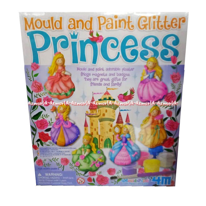 4M Princess Mould Paint Crafts Mainan Keramik Mainan Kerajinan Tangan