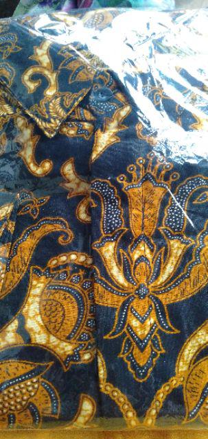 Samhadi Batik Sb026 Kenongo Kemeja Tosca Pende Pekalongan Padi M L Xl Sogan Tulis Halus Kemeja Batik