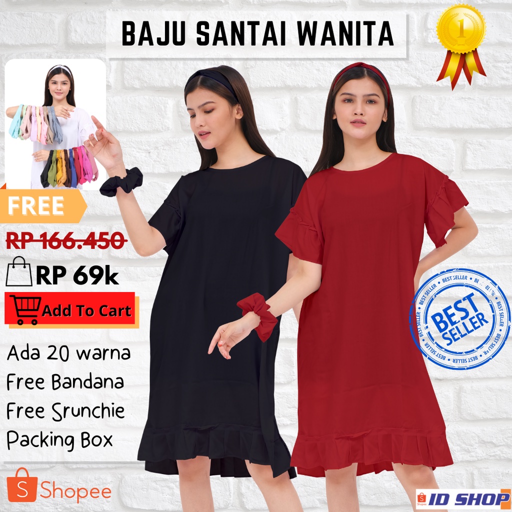 Daster Anjani Rempel Baju santai wanita Baju Tidur wanita Baju tidur daster baju titur kekinian baju