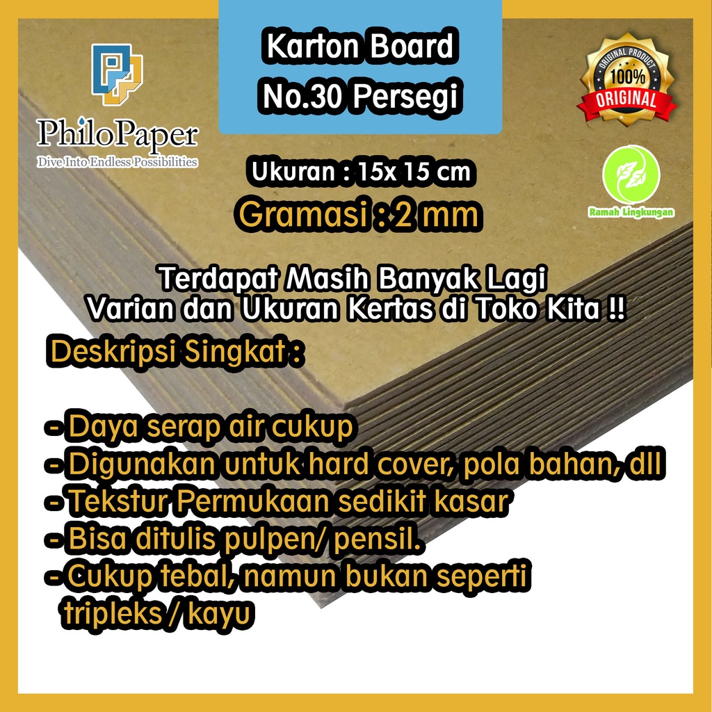 

Kertas Karton Kuning Bot No. 30 Ukuran 15 x 15 cm