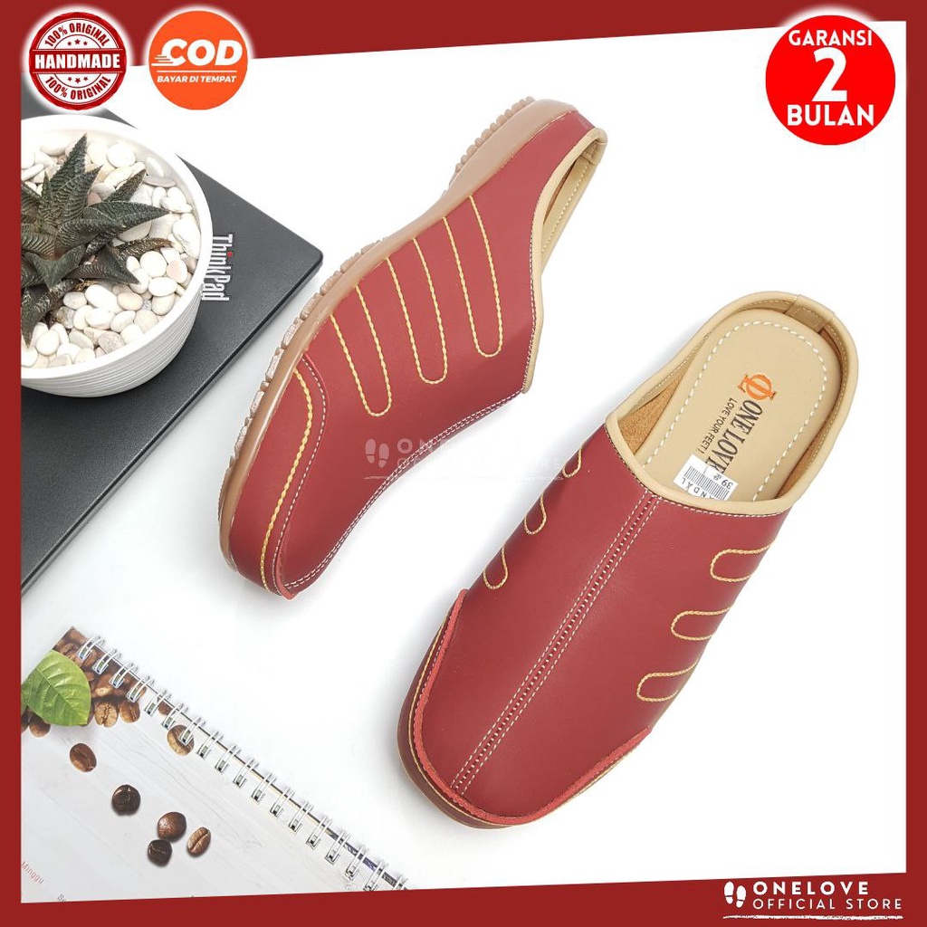 Big SALE Sepatu Selop Wanita One Love Flat Original Kulit Sintetis Premium Terlaris Shopee