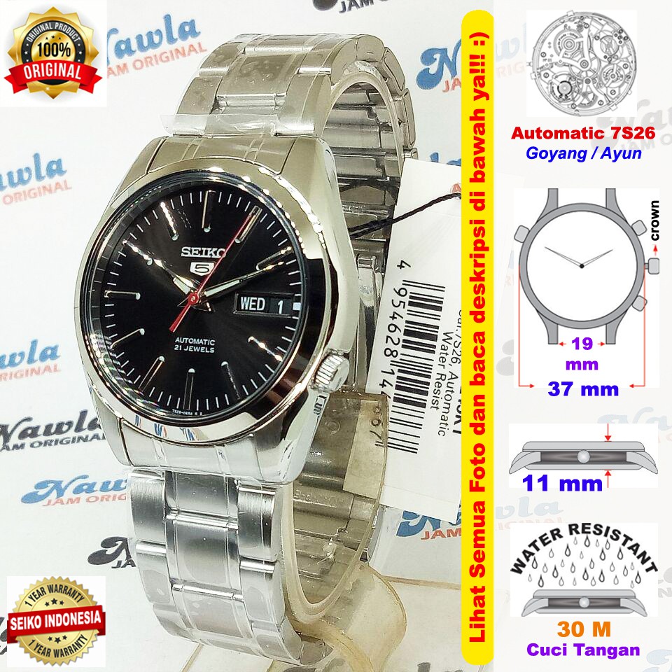 Seiko 5 SNKL45K1 Automatic Black Dial - Jam Tangan Pria SNKL45