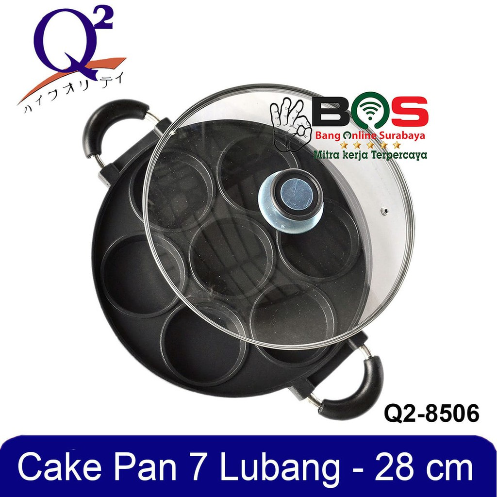 Cetakan Kue Lumpur 7 Lubang Datar Anti Lengket Tutup Kaca Q2-8506 Q2 8506