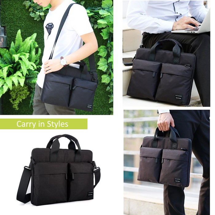 Tas Laptop Macbook Cartinoe RFID Blocking Messenger Bag 13 14. inch black