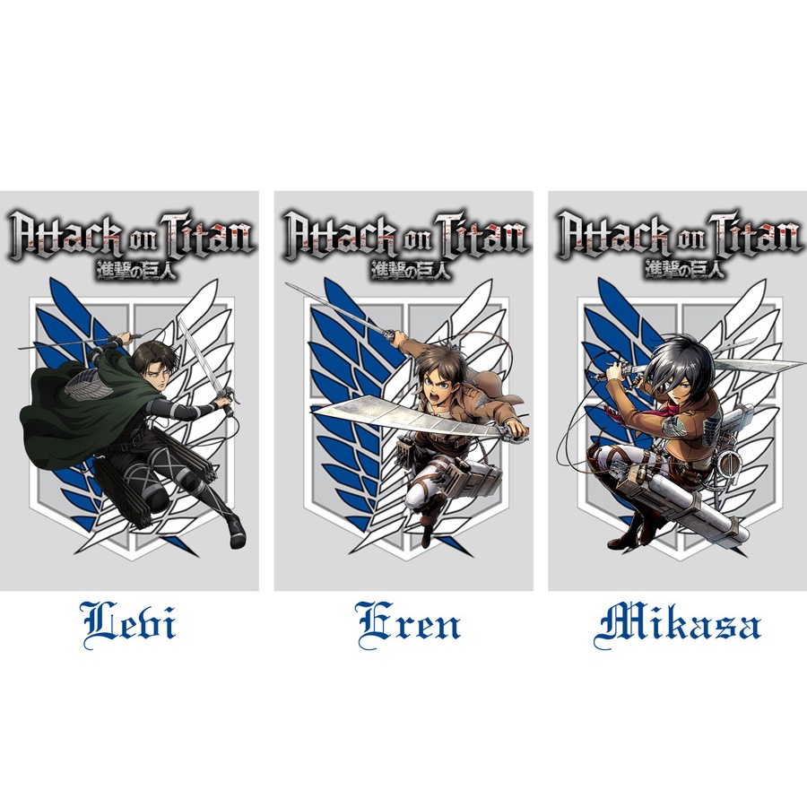 Photocard Anime Attack On Titan Foto Levi Eren Mikasa