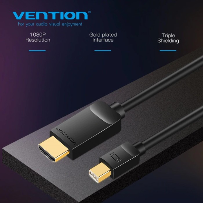 Vention HABBG Mini DP to HDMI Cable 1.5M Black