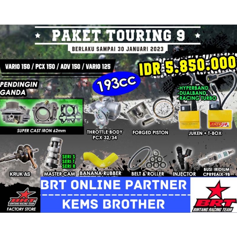 PAKET VARIO 150 VARIO 125 PCX 150 ADV 150 BRT 193CC BLOK CASTING IRON DOUBLE COOLER