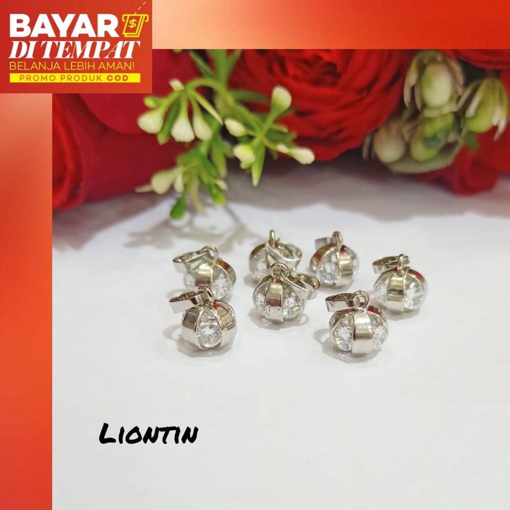 Kalung bola unik permata simple lapis emas18k anti karat