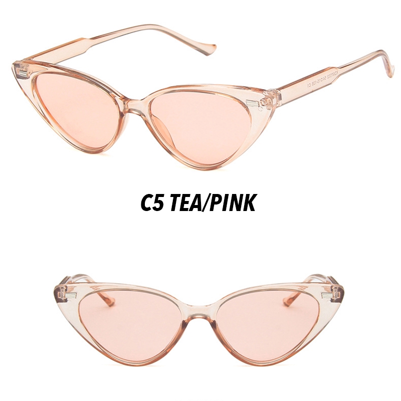 (YUZHU) Bayar Di Tempat INS Fashion Small Retro Cat Eye Kacamata Hitam Wanita/Pria Sunglasses