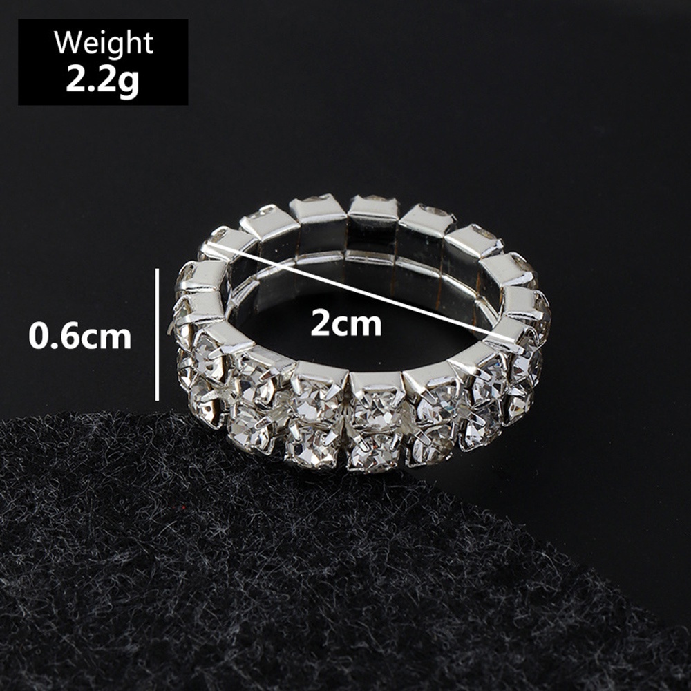 【COD Tangding】Cincin Berlian 1-5 Baris Elastis