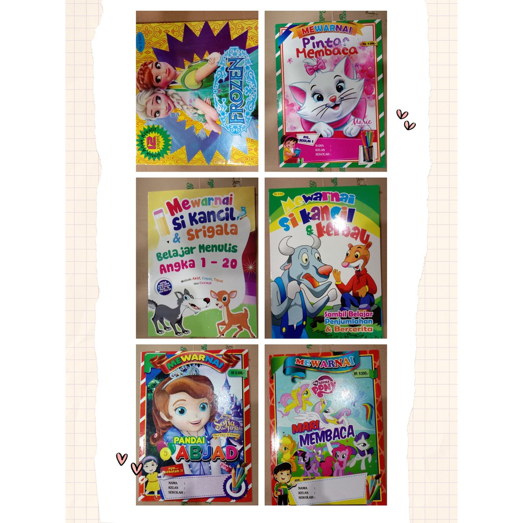 

Buku Mewarnai Anak. Buku Mewarnai 2In1