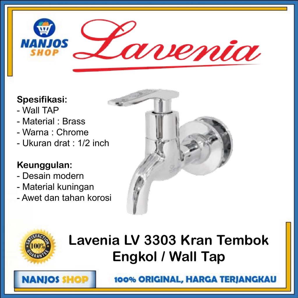 Lavenia Keran / Kran Tembok / Wall Tap / Faucet Engkol Lv 3303 Lv3303