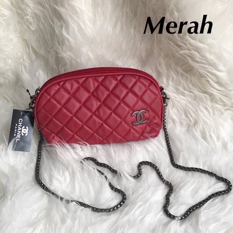 tas chanell kerang mini tali rantai