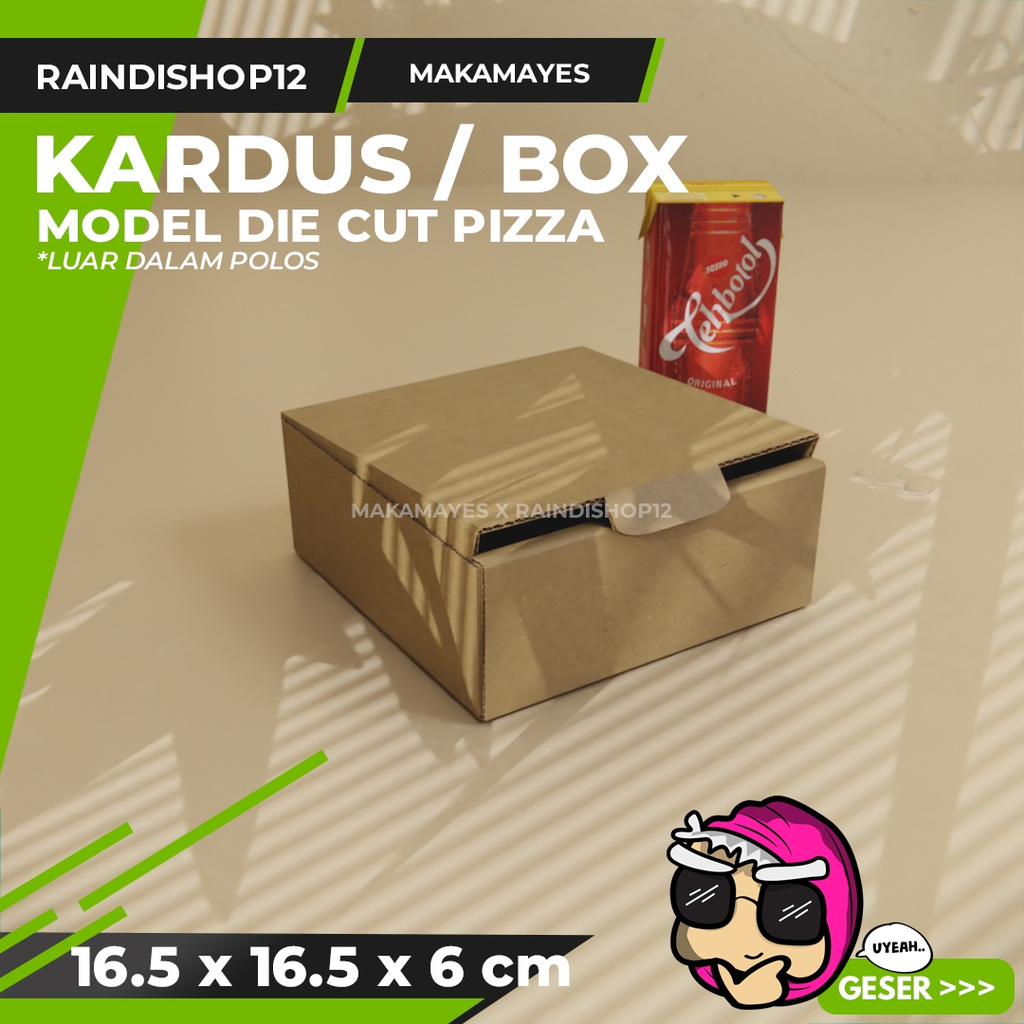 

BOX 16.5 X 16.5 X 6 CM KARDUS DIE CUT PIZZA KEMASAN PACKAGING KADO