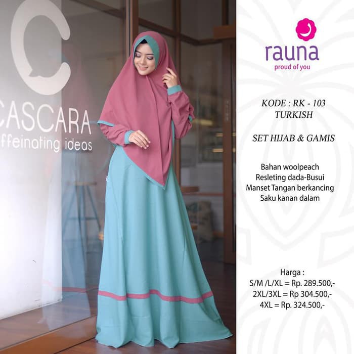 Dress Muslim Syar'i / Gamis Rauna / RK -103 / Fashion Muslim