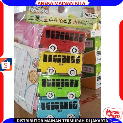 PROMO Mobil Bus Toya LT55 - Mainan Bus Toya Isi 4