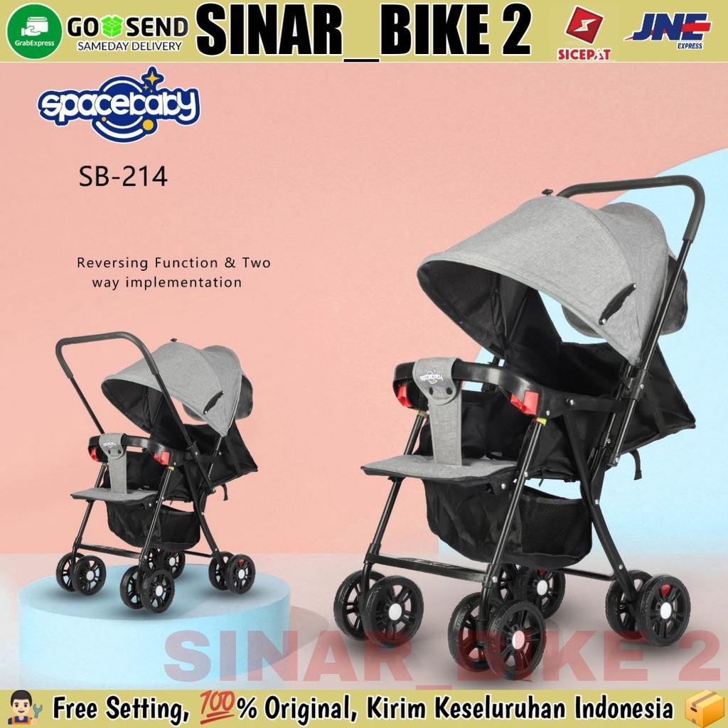 Baby Stroller SPACEBABY SB-214 Bisa Dua Arah &amp; SB-204 Kereta Dorong Anak Bayi Bisa Rebahan