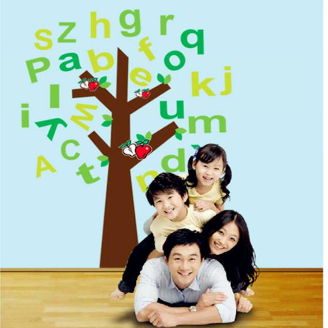 RELIZA WALLSTICKER POHON ALPHABETH HURUF STUDY ANAK AY9070