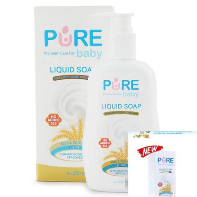 PURE BB Liquid Soap 230ml Pump For Baby's Sensitive Skin Purebaby Sabun Bayi Oat Kulit Sensitif Pure Baby