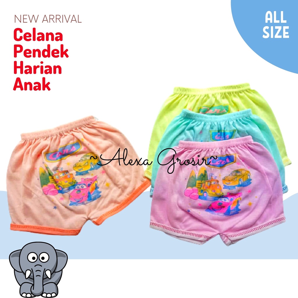 alexagrosir - Celana pendek kartun OB anak laki-laki perempuan karakter size  junior 6 bulan -1 tahun