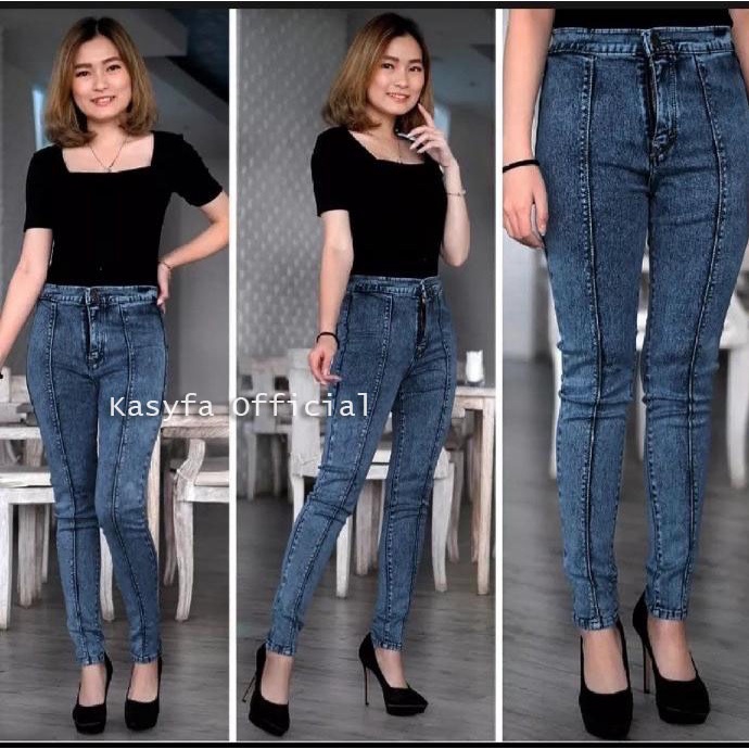 JEANS HIGHWAIST SNOWLY // HIGH WAIST JEANS SNOWLY WANITA