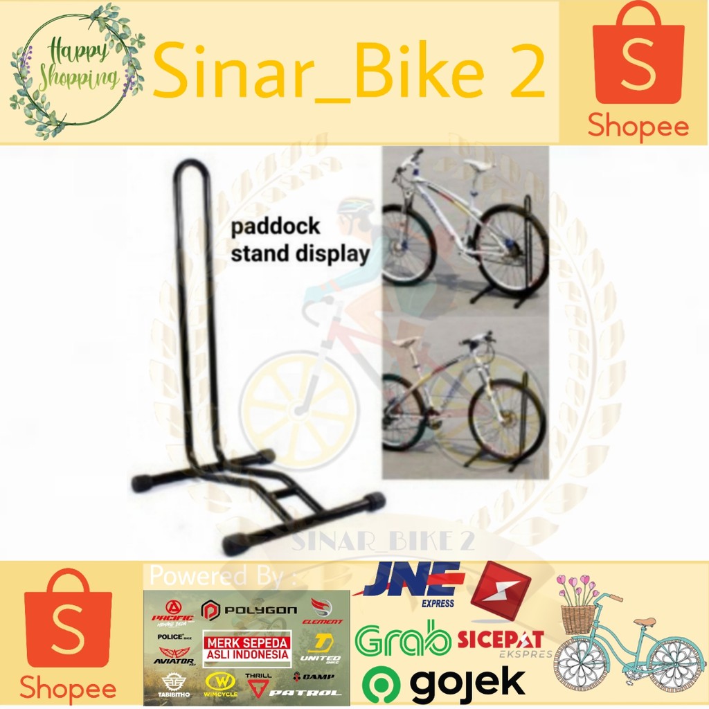 RIU67 Standar Display Paddock Bike Sepeda Bahan Steel Hitam