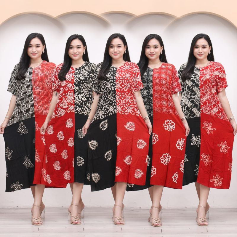 DASTER ANDIN CETAK BLAK RED WARNA CETAK BUSUI BUMIL RESLETING DEPAN