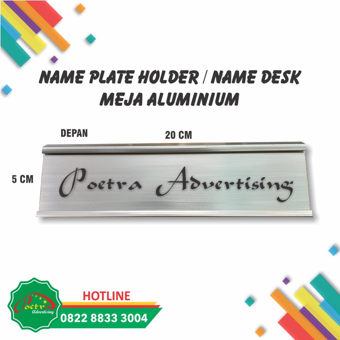

Hot Sale Name Plat Holder Name Desk Sleding Sign Holder Meja Aluminium Hemat