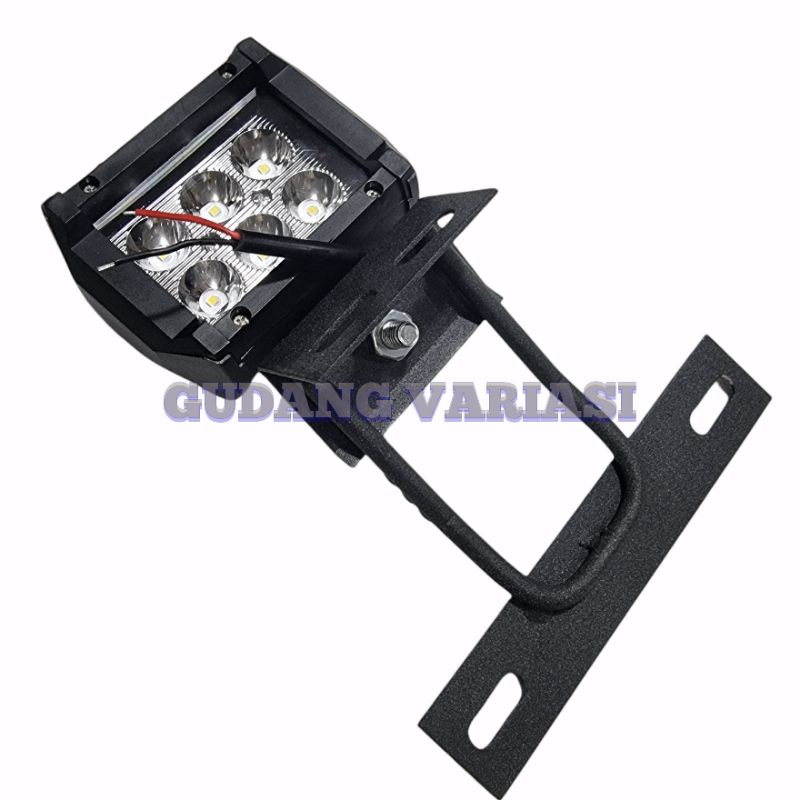 PAKET BREKET LAMPU RX KING + BREKET PLAT NOMOR RX KING + LAMPU TEMBAK CWL 6 LED KOTAK