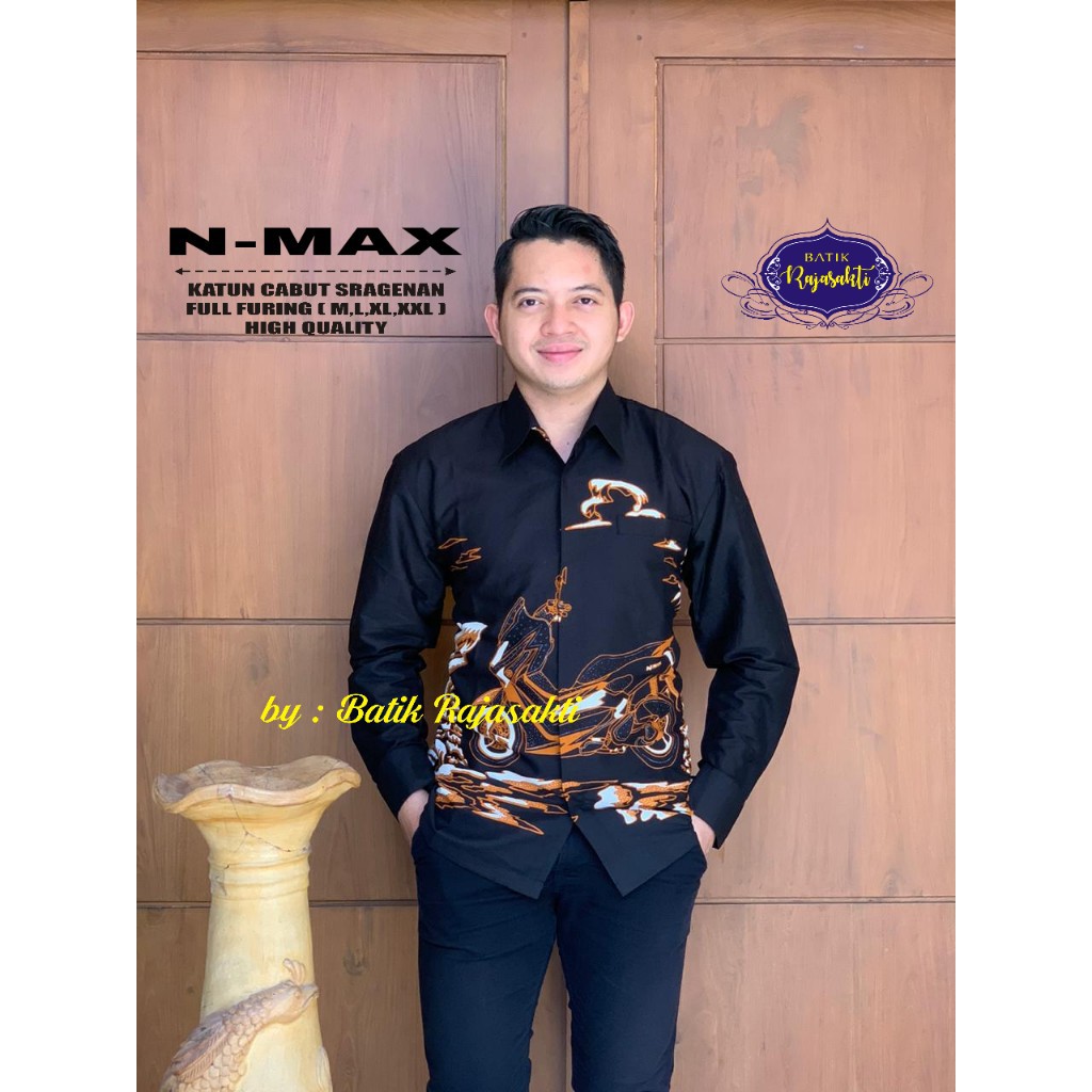 N MAX RAJASAKTI KEMEJA BATIK SOLO PRIA LENGAN PANJANG LAPIS FURING ATASAN BATIK PREMIUM MODERN KATUN HALUS BAHUWIRYA  BANAMITRA BANAMITRA PUTIH BANGSAWAN BAYU PUTRA BERLIAN BIRU BHARATAYUDA BIMASENA BIRENDRA BIRU INDAH BRAHMAKERTA BRAHMAKERTA MERAH