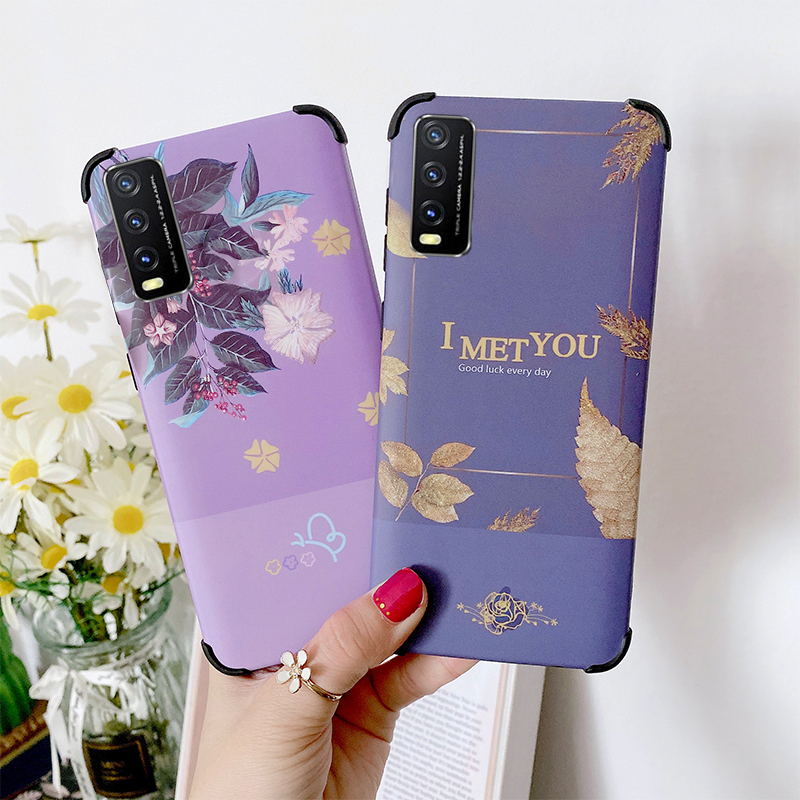 Soft Case Silikon Shockproof Motif Bunga Ungu Untuk Vivo Y20s Y20 2020 Y20 Shopee Indonesia