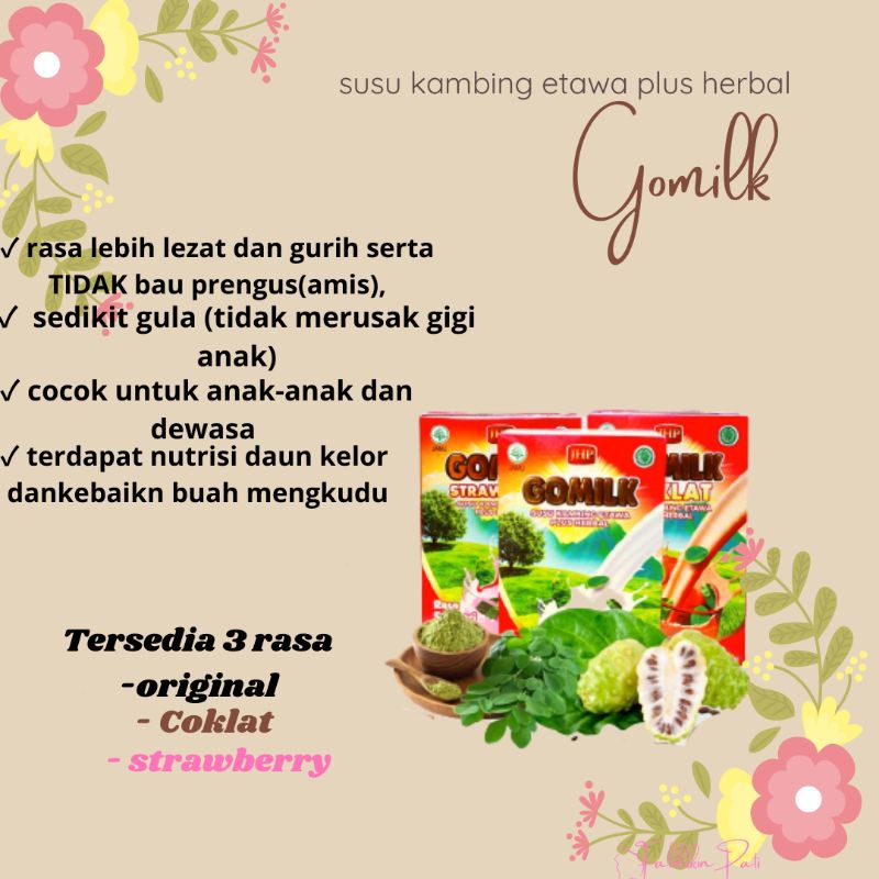 

SUSU KAMBING ETAWA DENGAN DAUN KELOR GOMILK UNTUK ANAK DAN DEWASA