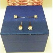(COD)Giwang desy anak &amp; dewasa warna rose gold model tusuk mata zircon putih kilau perak asli 925/Silver 925 lapisan emas putih murni!!!