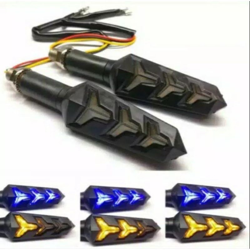 Spakbor belakang racing plus sen LED running 2  warna Vixion Ninja Vario 150 CBR R15 Cb150 r dll