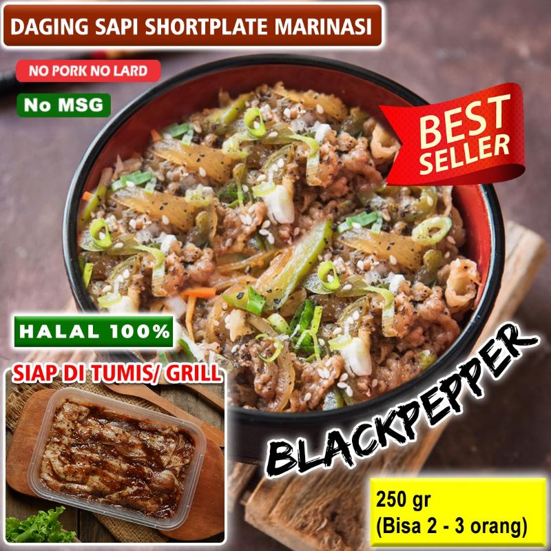 

Daging sapi shortplate marinasi/Beef Slice shortplate marinasi blackpepper