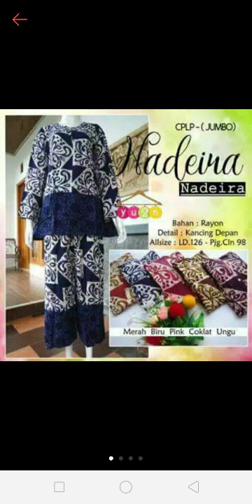 Jumbo Setelan Babydoll Celana Panjang Lengan Panjang