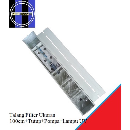 Top Filter / Talang Filter 100cm+Tutup+Pompa+Lampu UV / Talang Filter Aquarium / Box Filter Aquarium