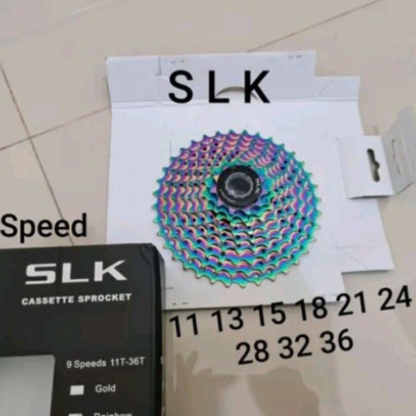 Sprocket 9 Speed SLK rainbow gear 9sp multi colour pelangi bisa sepeda mtb seli folding bike lipat shimano sora alivio acera altus