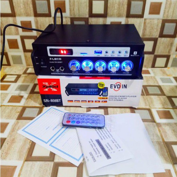 Amplifier Bluetooth Fleco SN-808 BT Karaoke/USB/FM/SD/MP3